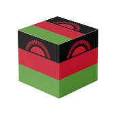 Malawi-Flagge Würfel (Vorderseite Schrägansicht)