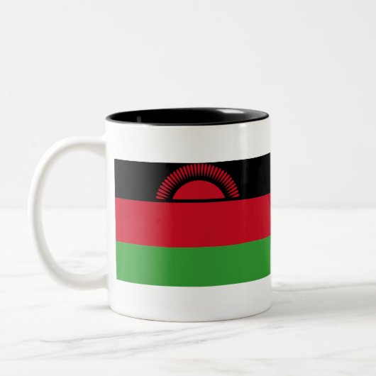 Malawi-Flagge Zweifarbige Tasse (Links)