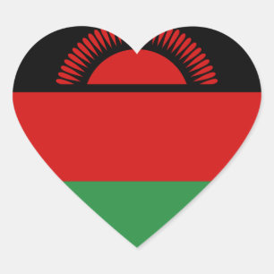 Malawi-Flaggen-Herz-Aufkleber Herz-Aufkleber
