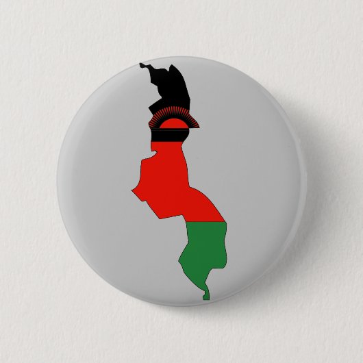 Malawi-Flaggenkarte Button (Vorderseite)