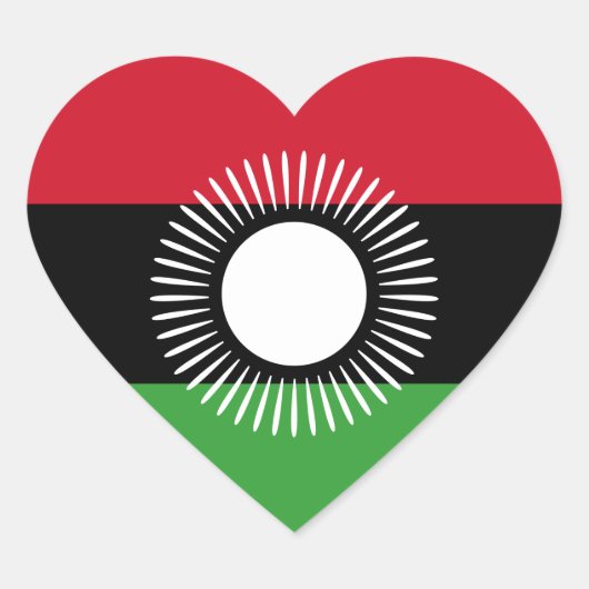 Malawi Herz-Aufkleber (Vorderseite)