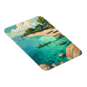 Malawi-Illustration Reise Kunst Vintage Magnet (Rechte Seite)