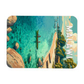 Malawi-Illustration Reise Kunst Vintage Magnet (Horizontal)