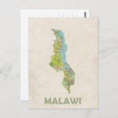 Malawi Karte Postkarte (Vorne/Hinten)