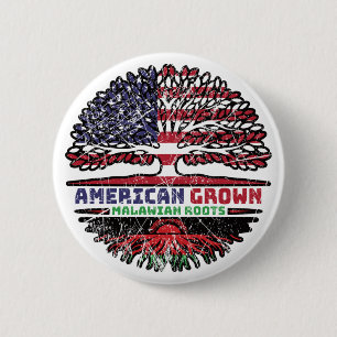 Malawi Malavian US American USA United States Tree Button