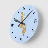 Malawi Map Clock Runde Wanduhr (Winkel)