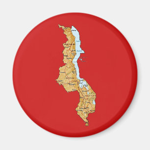 Malawi Map Magnet