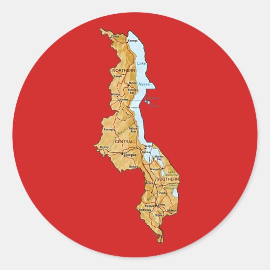 Malawi Map Sticker (Vorderseite)