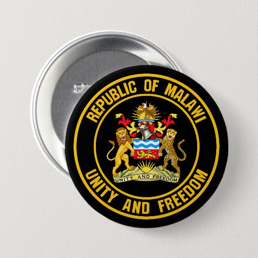 Malawi Round Emblem Button (Vorne & Hinten)