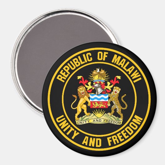 Malawi Round Emblem Magnet (Vorderseite/Rückseite)