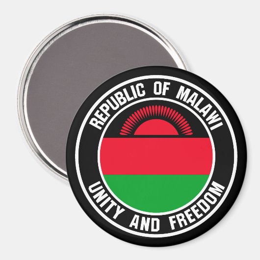 Malawi Round Emblem Magnet (Vorderseite/Rückseite)