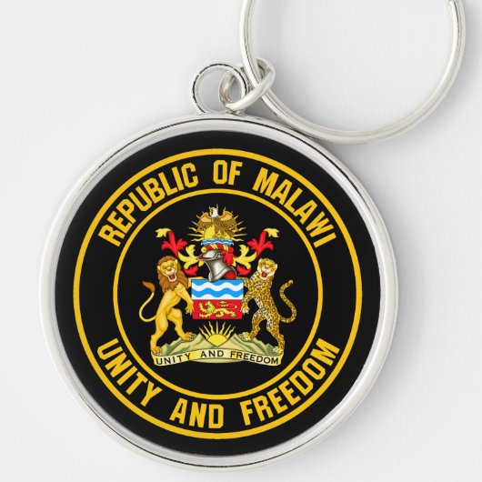 Malawi Round Emblem Schlüsselanhänger (Vorne)