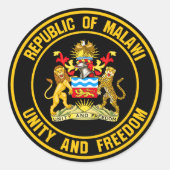 Malawi-RundEmblem Runder Aufkleber (Vorderseite)