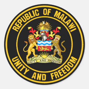 Malawi-RundEmblem Runder Aufkleber