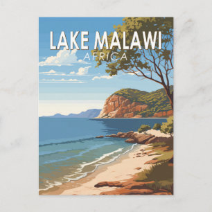 Malawi-See Afrika Reise Kunst Vintage Postkarte