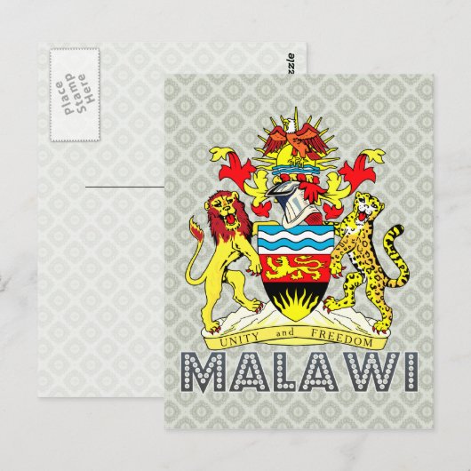 Malawi-Wappen Postkarte (Vorne/Hinten)