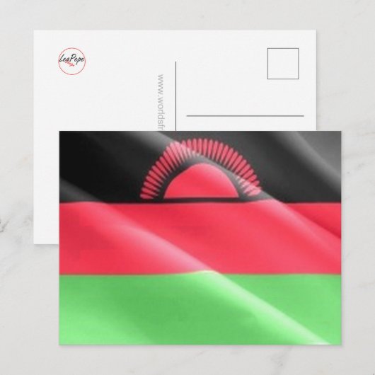 Malawi - Waving Flag - Postkarte (Vorne/Hinten)
