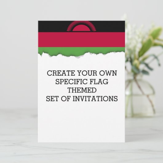 Malawische Flagge Einladung (Stehend Vorderseite)