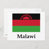 malawische Flagge und Name Postkarte (Vorne/Hinten)