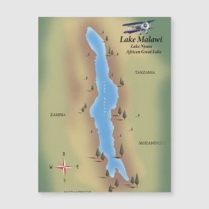 Malawisee, Reiseplakat-Karten-Druck Magnetkarte