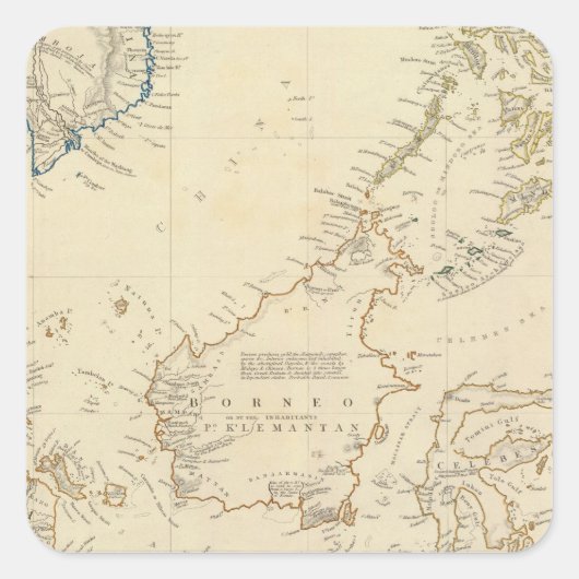 Malay Archipelago Quadratischer Aufkleber (Vorderseite)