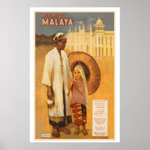 Malaya Kuala Lumpur Eisenbahn Vintage-Reiseposter Poster