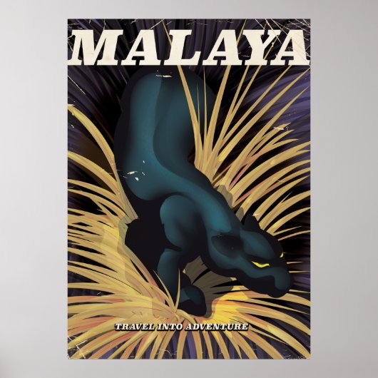 Malaya Vintage Reiseplakat. Poster (Vorne)