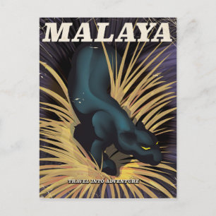 Malaya Vintage Reiseplakat. Postkarte