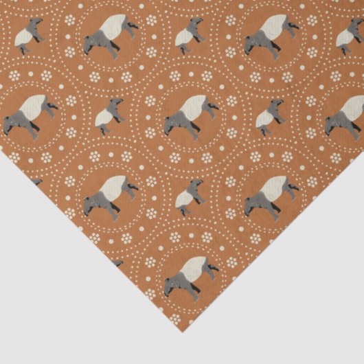 Malayan oder Asian Tapir Gemustert Cinnamon Orange Seidenpapier (Detail)