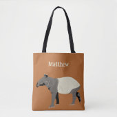 Malayan or Asian Tapir Animal Illustration Tasche (Vorderseite)
