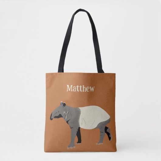 Malayan or Asian Tapir Animal Illustration Tasche (Vorderseite)