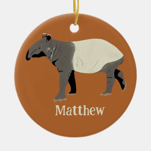 Malayan or Asian Tapir Personalized Dated Keramik Ornament (Vorne)