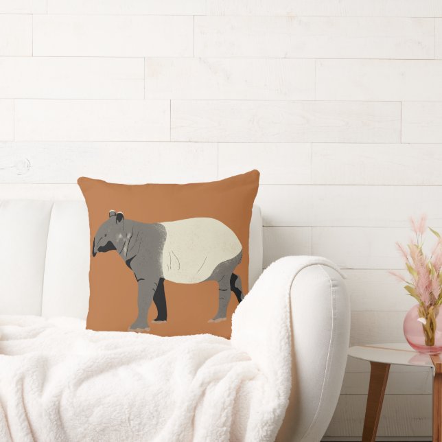 Malayan Tapir Animal Graphic Cinnamon Orange Kissen (Liege)