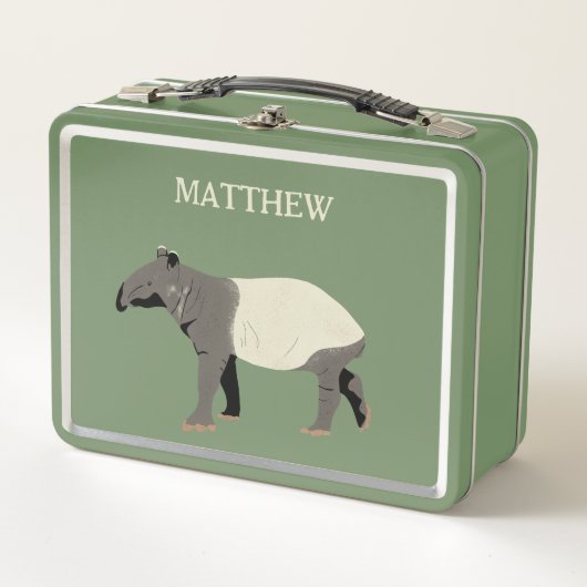 Malayan Tapir Animal Illustration Personalisiert Metall Brotdose (Vorderseite)