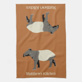 Malayan Tapir Custom Cinnamon Orange Geschirrtuch (Vertikal)