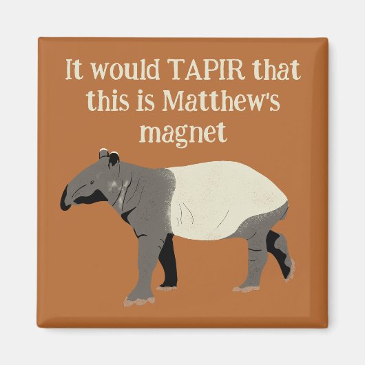 Malayan Tapir Illustration Custom Message Magnet (Vorne)
