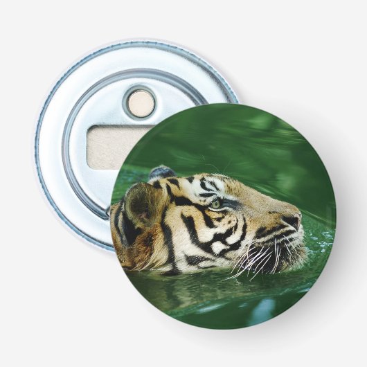 Malayan Tiger Swimming Headshot Flaschenöffner (Vorderseite)