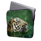Malayan Tiger Swimming Headshot Laptopschutzhülle (Vorderseite Links)