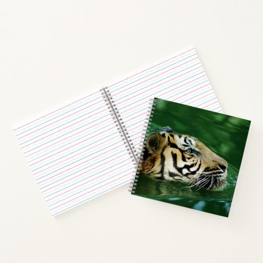Malayan Tiger Swimming Headshot Notizblock (Innenseite)