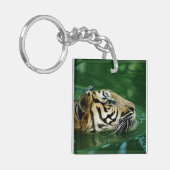 Malayan Tiger Swimming Headshot Schlüsselanhänger (Vorderseite links)