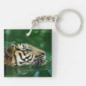 Malayan Tiger Swimming Headshot Schlüsselanhänger (Rückseite)