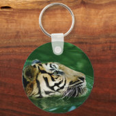 Malayan Tiger Swimming Headshot Schlüsselanhänger (Rückseite)