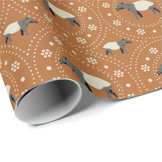 Malayisch oder asiatisch Tapir Orange Geschenkpapier (Rolleneckpunkt)