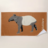 Malayische oder asiatische Tapir-Illustration Pers Strandtuch (Vorderseite)