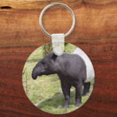 Malayischer Tapir auf Gras Schlüsselanhänger (Vorderseite)