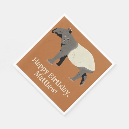 Malayisches oder asiatisches Tapir-Personalisiert- Serviette (Ecke)