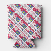 Malaysia and Malaysian Flag Tiled with Your Name Dosenkühler (Rückseite)
