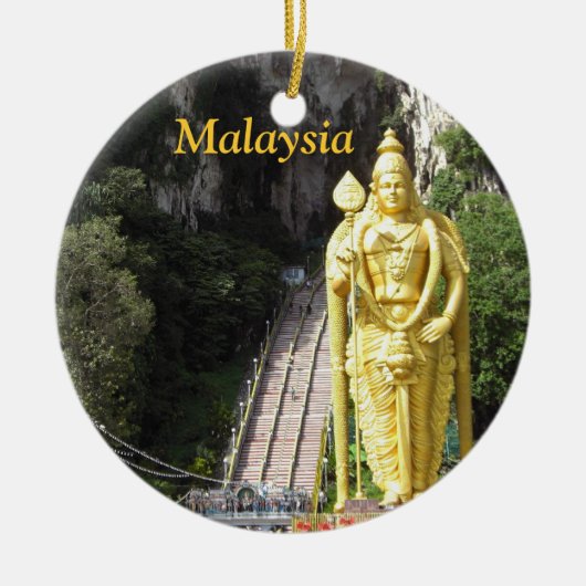 Malaysia Batu höhlt Statue-Weihnachtsverzierung Keramikornament (Vorne)