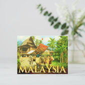 Malaysia - Bullock Cart Postkarte (Stehend Vorderseite)