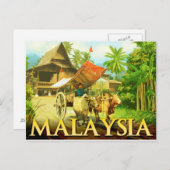 Malaysia - Bullock Cart Postkarte (Vorne/Hinten)